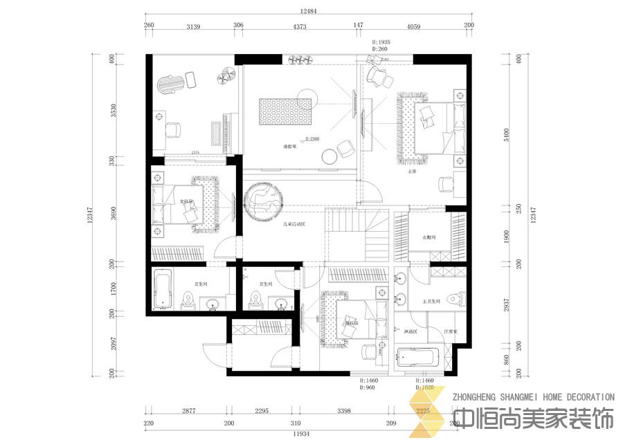 西安,西安家裝,西安家裝設計,西安小戶型設計公司,裝修案例萬科大明宮效果圖